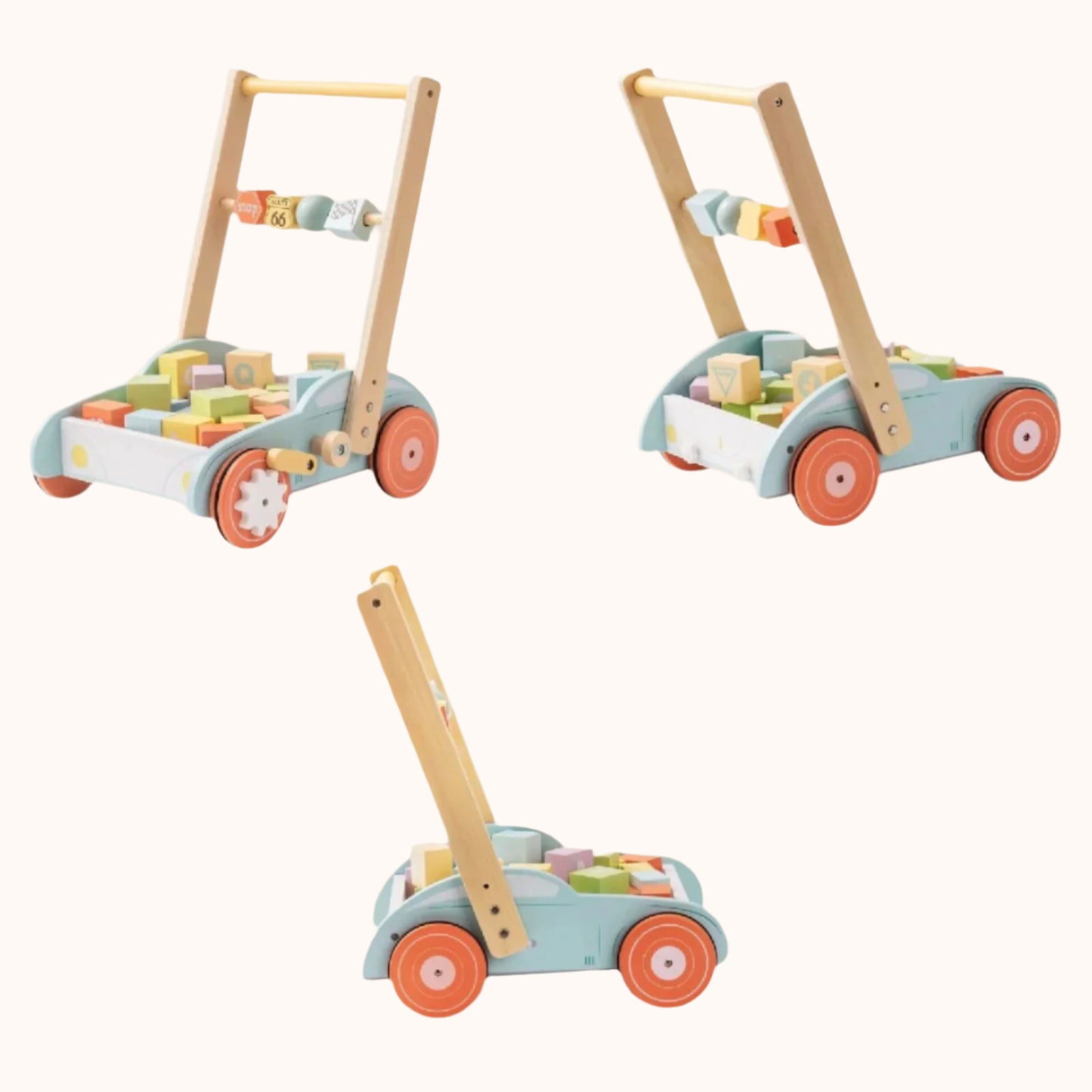 Wooden ABC 123 Baby Walker with Traffic Signs