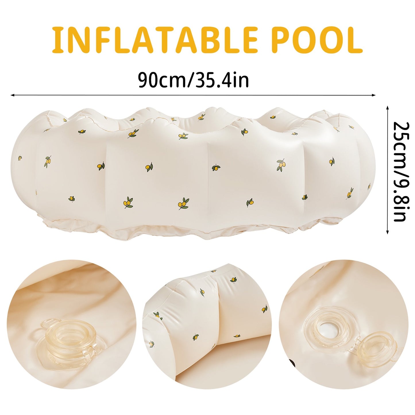 Pool size diagram 35.4×9.8 in