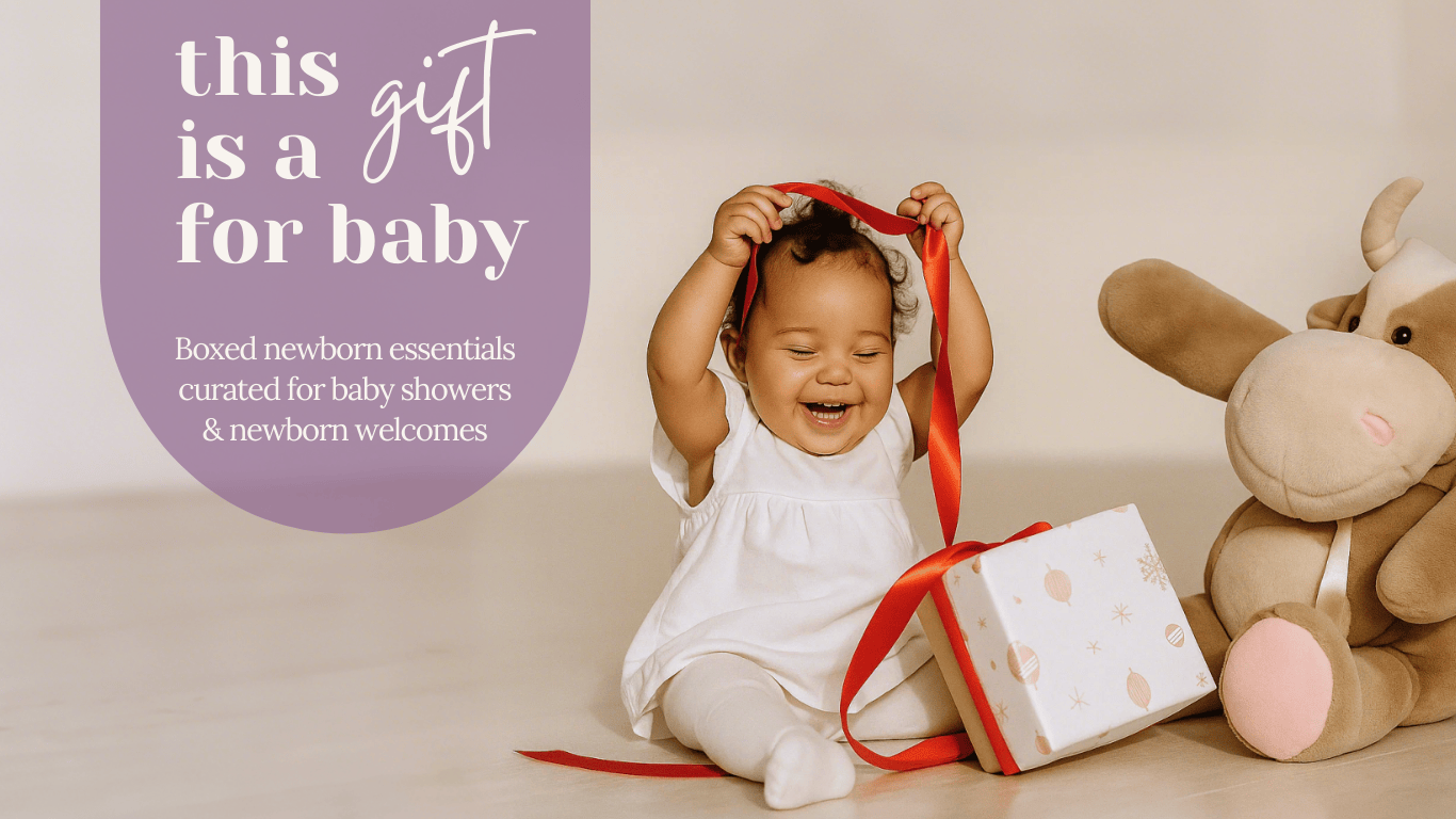 Gift sets for newborns - keepsake wooden box with blanket and beech wood teether | Little Cloud