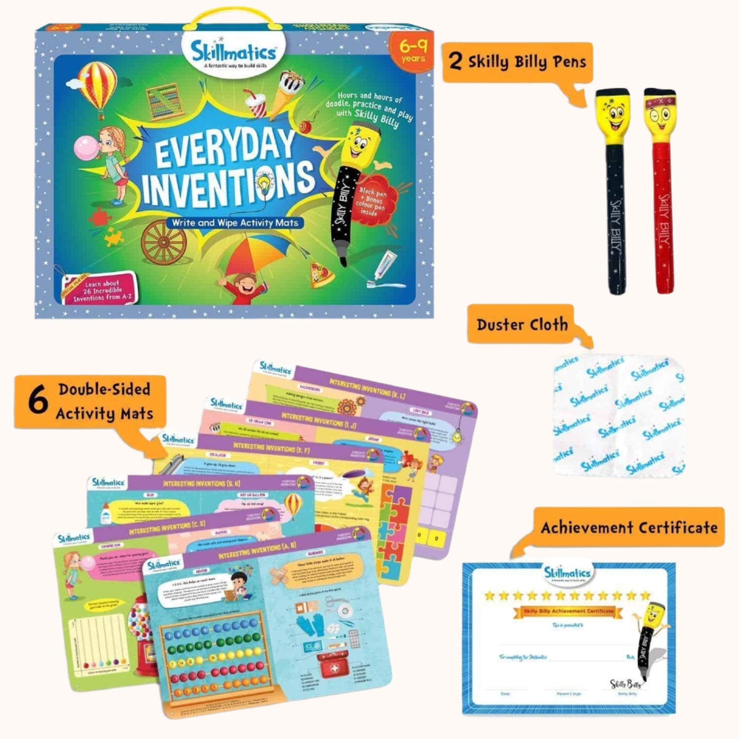 Skillmatics Everyday Inventions - Learn With Fun - 26 Repeatable Write & Amp
