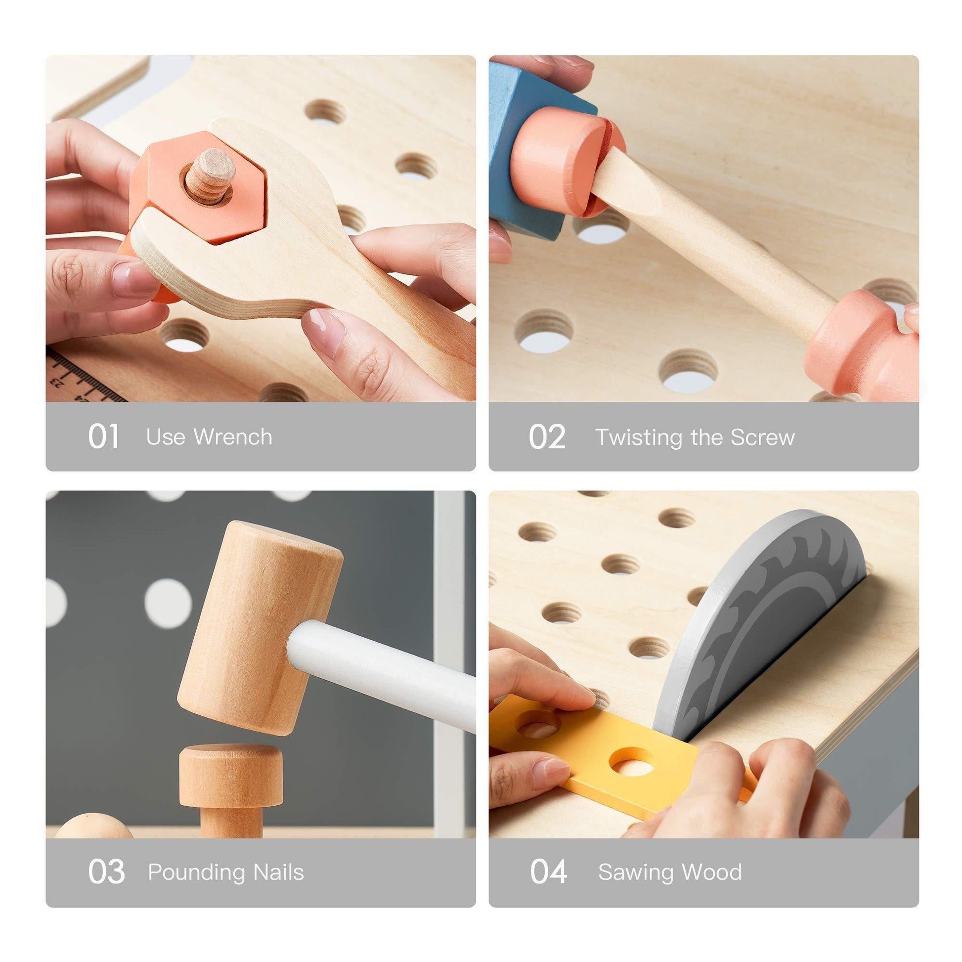 Experience of Wooden baby workbench - in use by child