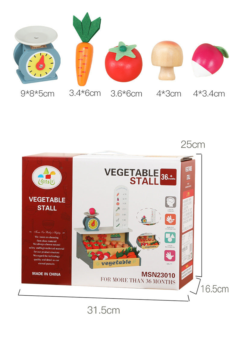 Wooden Veggie Market Playset packaging – compact gift box design