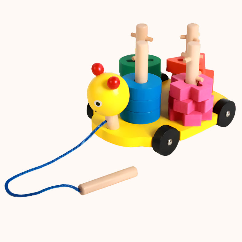 Toy Pull Machine Caterpillar Wooden Pull Toy for Toddlers | Little Cloud Toys – LittleCloud